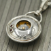 Working Silver Compass Pendant gift for best friend (G578)